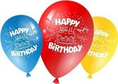 Gekleurde verjaardags ballonnen 25x stuks - Happy Birthday - Feestartikelen versiering