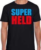 Super held fun tekst t-shirt zwart heren 2XL