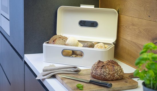 broodtrommel-opbergbox “Retro” van metaal – wit |
