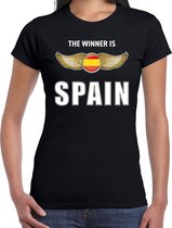 The winner is Spain / Spanje t-shirt zwart voor dames XL