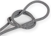 Strijkijzersnoer Zwart & Wit - rond - zigzag patroon - 2-polig - ø 6.2mm