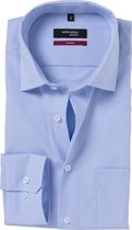 Seidensticker regular fit overhemd - lichtblauw met wit gestreept - Strijkvrij - Boordmaat: 47