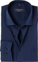 CASA MODA modern fit overhemd - marine blauw - Strijkvriendelijk - Boordmaat: 39