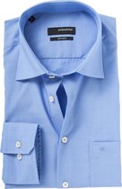 Seidensticker regular fit overhemd - blauw fil a fil - Strijkvrij - Boordmaat: 47