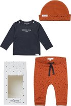 Noppies Giftset Unisex (3delig) Ginger Broek met stip, Muts en Hester Charcoal - Maat 62