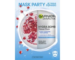 Garnier SkinActive - Hydra Bomb Sheet Mask met Granaatappel - Gezichtsmasker - 5 - 5 stuks