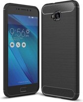 Geborstelde TPU Cover - Asus Zenfone 4 Selfie ZD553KL - Zwart