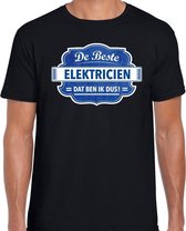 Cadeau t-shirt voor de beste elektricien zwart voor heren S