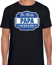 Cadeau t-shirt voor de beste papa zwart voor heren XL