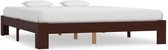 Bedframe massief grenenhout donkerbruin 180x200 cm