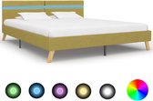 Bedframe met LED stof groen 180x200 cm
