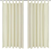 Micro-Satijnen Gordijnen met Ringen 140 x 175 cm 2 stuks (Creme)