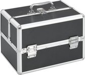 Make-up koffer 22x30x21 cm aluminium zwart