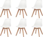 Eetkamerstoelen 6 st kunstleer wit
