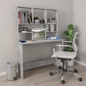 Bureau met schappen 110x45x157 cm spaanplaat betongrijs