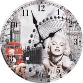 Wandklok vintage-stijl Marilyn Monroe 30 cm