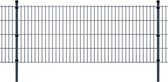 Dubbelstaafmatten en palen 2008x1830 mm 10 m grijs