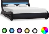 Bedframe met LED kunstleer zwart 120x200 cm