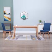 Eetkamerstoelen 2 st stof en massief eikenhout blauw