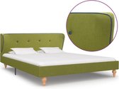 Bedframe stof groen 140x200 cm