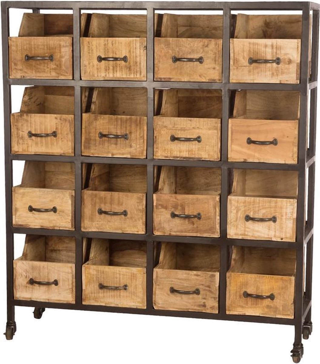 Blij Aanvankelijk Rendezvous Vintage houten kast met 16 lades | bol.com