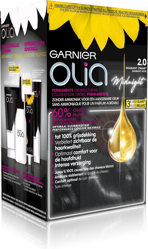 bol.com | Garnier Olia 2.0 Zwart Diamant Haarverf - Permanente  Crèmekleuring Zonder Ammoniak -...