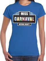 Miss Carnaval verkleed t-shirt blauw voor dames - natural beauty carnaval / feest shirt kleding / kostuum L