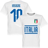 Italië Insigne 10 Team T-Shirt - Wit - XXXXL