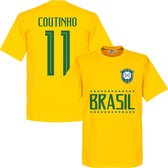 Brazilie Coutinho 11 Team T-Shirt - Geel - XL