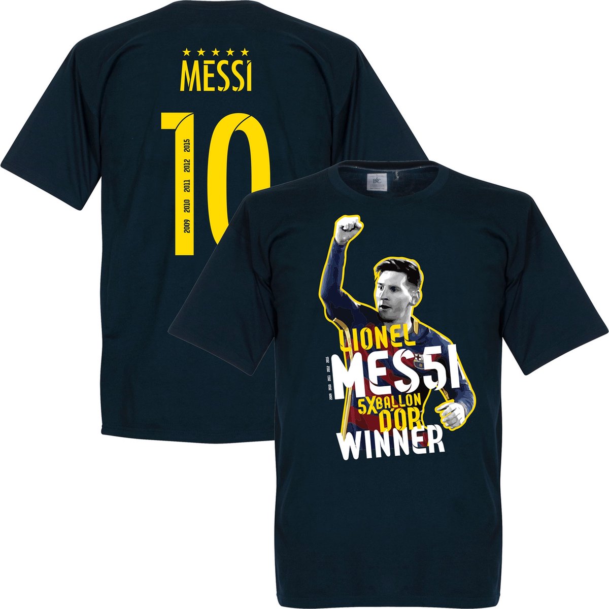 Messi 5 Times Ballon D'Or Winner T-Shirt - L