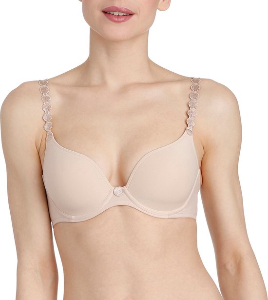Marie Jo Tom Convertible Seamless Underwire Bra – Heart-Shaped Cups, Halter Or Regular Straps, Caffe Latte Color, Size 36E