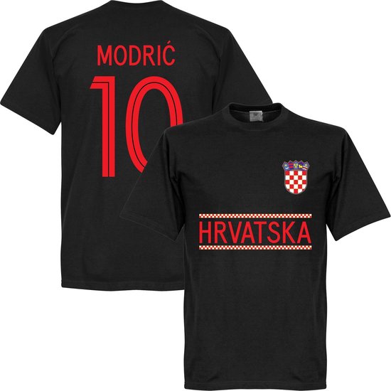 Kroatië Modric 10 Team T-Shirt - Zwart - XL