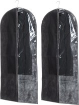 Set van 10x stuks kleding/beschermhoezen pp zwart 135 cm - Kledingzak