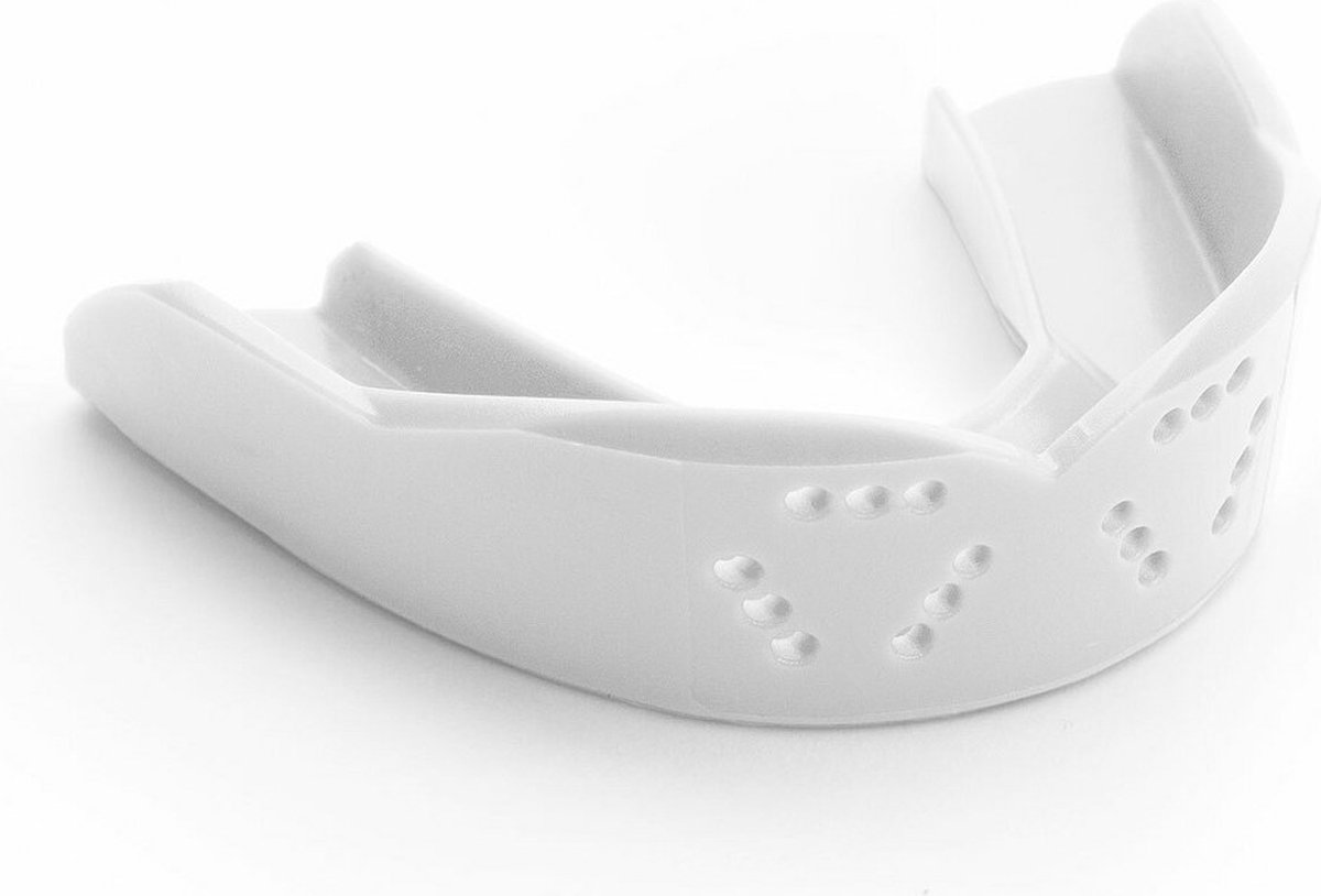 Sisu - 3D - Bitje - Mondbeschermer / Gebitsbeschermer / Mouthguard - One Size - Wit - Direct Mould Fit voor Hockey, Boksen & MMA