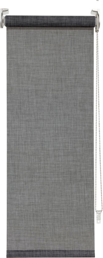 INSPIRE - Zij-trekgordijn Schermzonwering PUEBLA - PARIJS - B.45 x H.190 cm - Grijs - Warmte-isolerend - Raamgordijn