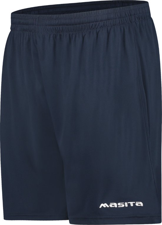 Foto: Masita sportbroek dames heren short lima sportbroek kort zonder binnenslip sportshort 100 polyester soepele stof vochtregulerend navy blue 116