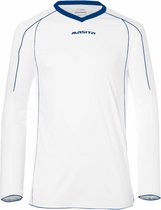 Masita | Sportshirt Heren Lange Mouw - Striker Voetbalshirt Fitness Shirt- Hardloopshirt Heren - Wedstrijdshirt - sneldrogend - WHITE/ROYAL BLU - XL