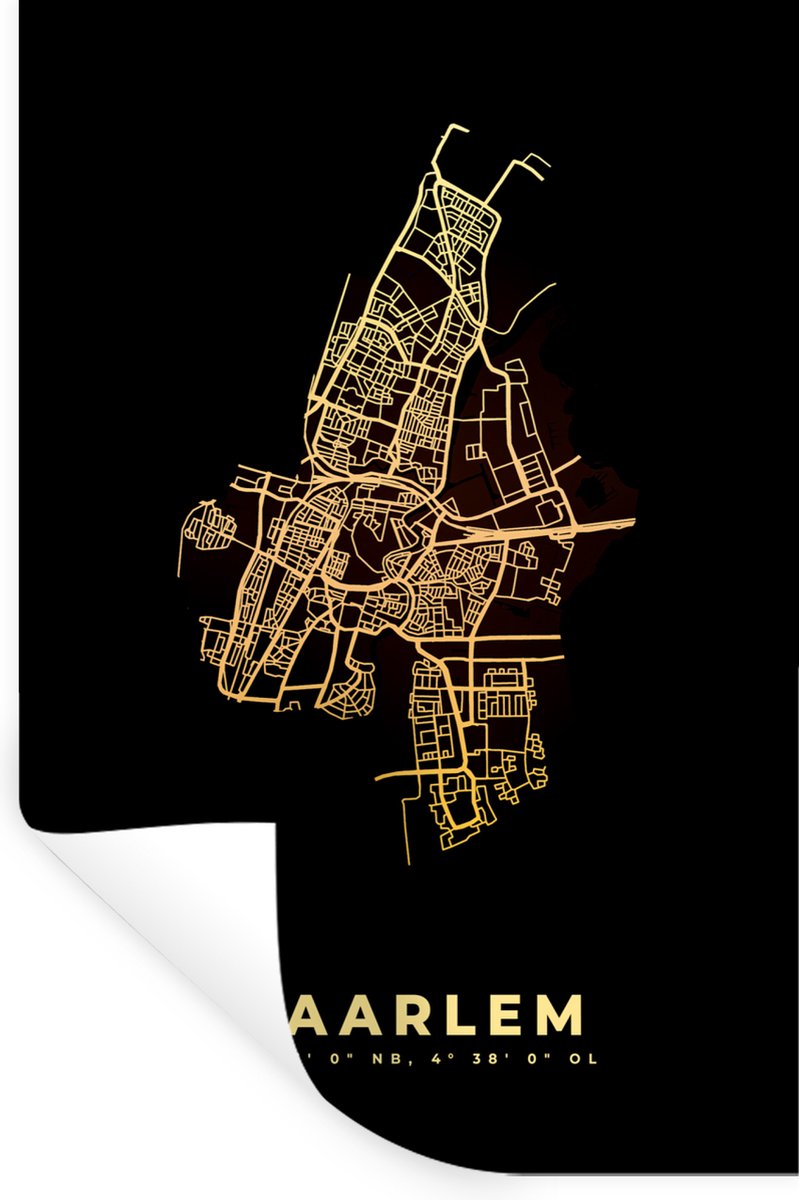 Muurstickers - Sticker Folie - Plattegrond - Haarlem - Kaart - Stadskaart - Nederland - 60