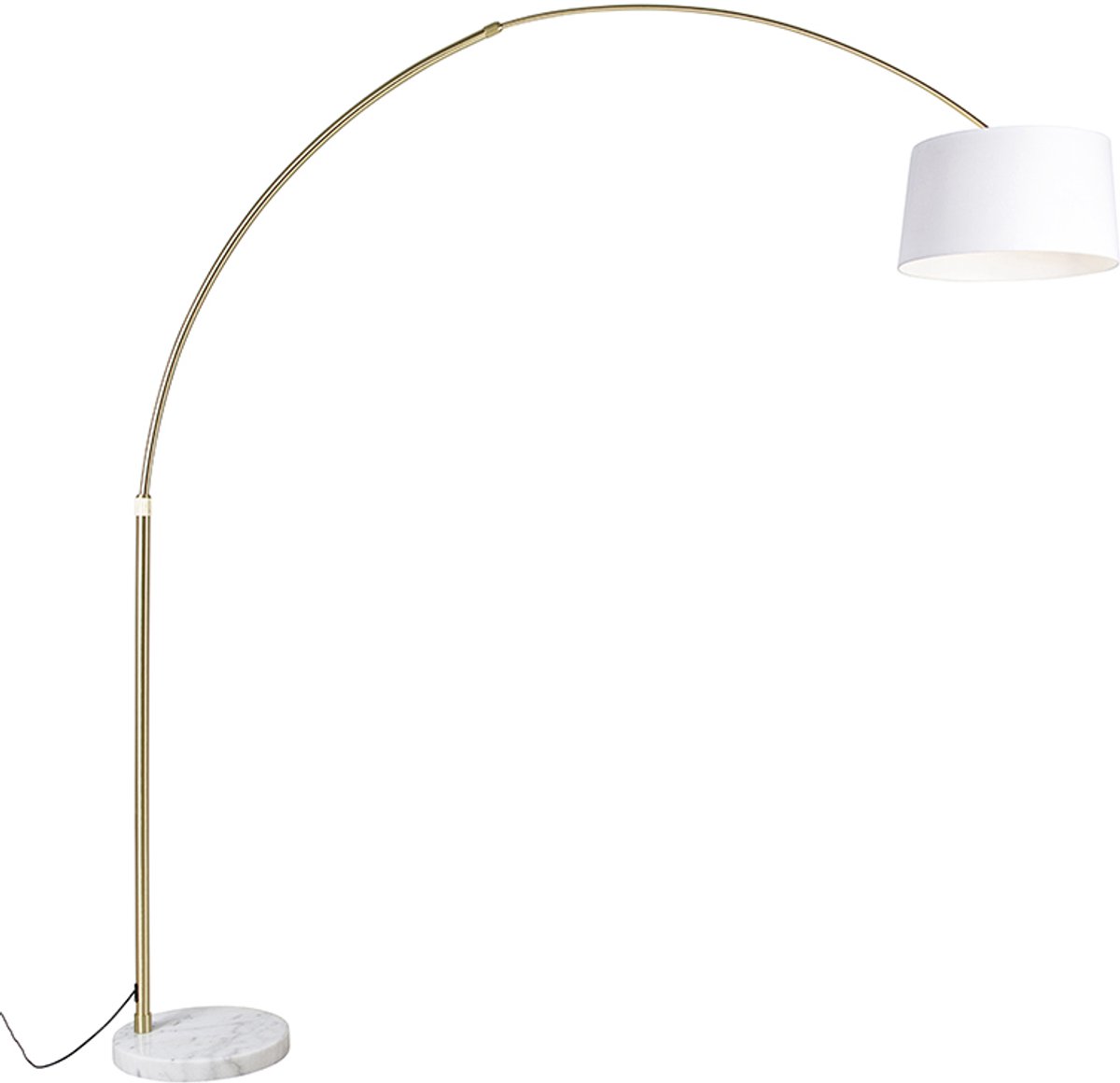 QAZQA xxl - Moderne Booglamp | Vloerlamp | Staande Lamp met kap - 1 lichts - H 2690 mm - Wit - Woonkamer | Slaapkamer