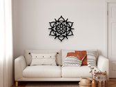 Wanddecoratie | Bohemian Wall Art / Mandala Symbol | Metal - Wall Art | Muurdecoratie | Woonkamer |Zwart| 45x45cm