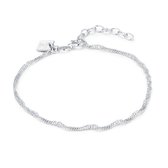Twice As Nice Armband in zilver, singapore ketting, 2 mm 25 cm