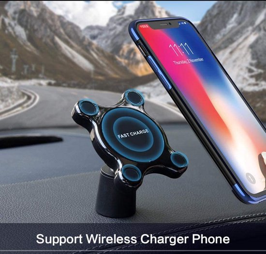 Draadloze Auto Telefoon Oplader, 15W Snel Opladen Magnetische Clip