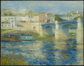 Kunst: Pierre-Auguste Renoir, Bridge at Chatou, c. 1875, Schilderij op canvas, formaat is 30X45 CM