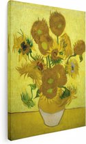 Artaza Canvas Schilderij Zonnebloemen - Vincent van Gogh - 60x80 - Kunst - Canvas Print - Muurdecoratie