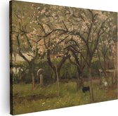 Artaza Canvas Schilderij Bloeiende Bomen in een Boomgaard - Geo Poggenbeek - 120x90 - Groot - Kunst - Wanddecoratie Woonkamer