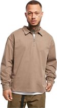 Urban Classics Longsleeve shirt -L- Organic Heavy Collar Groen