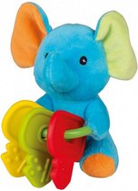 knuffel bijtring met sleutels olifant 12 cm pluche