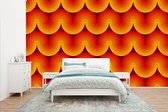 Behang - Fotobehang Design - Retro - Rood - Abstract - Breedte 400 cm x hoogte 240 cm