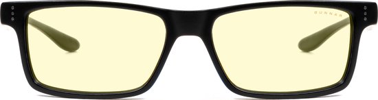 GUNNAR Gaming- en Computerbril - Vertex, Onyx Frame, Amber Tint - Sterkte +3.0 - Blauw Licht Bril - Beeldschermbril - Blue Light Blocking Glasses - Leesbril - UV Filter - Computerbril - Blauw Licht Filter Bril