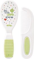 borstelset Little Moments 22,50 x 9,5 cm wit/groen 2-delig